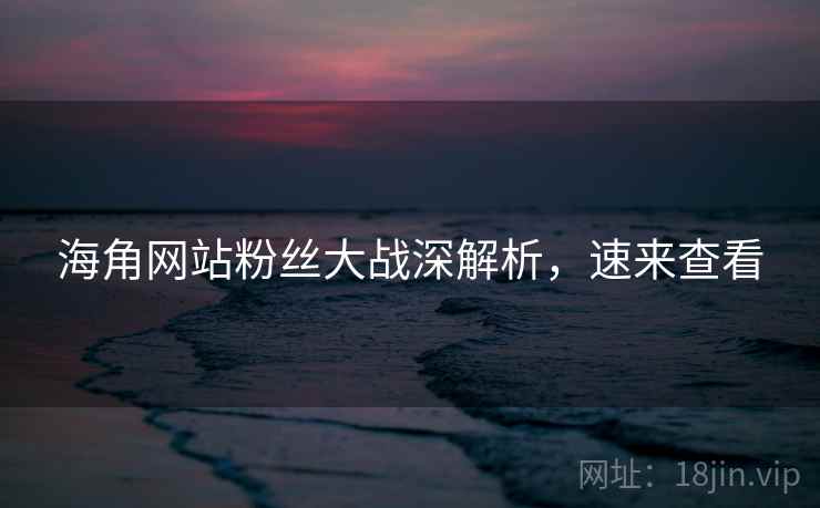 海角网站粉丝大战深解析，速来查看